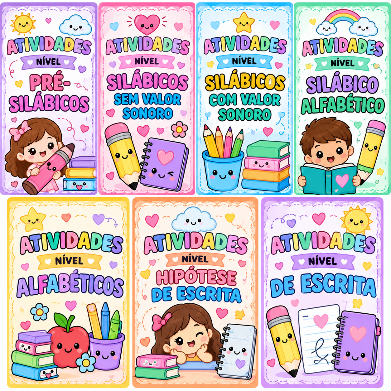 Capas do Kit Completo de Alfabetização